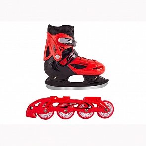 Ролики-коньки 2в1 Black Aqua AS-406, цвет красный, размер 30-33 (Black Aqua, 7529RT) Ролики-коньки 2в1 Black Aqua AS-406, цвет красный, размер 30-33 (Black Aqua, 7529RT)